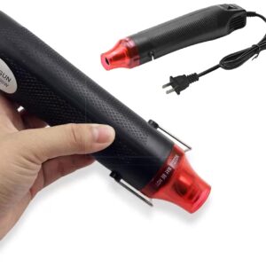 Mini Heat Gun 300W Handheld Heat Gun Dual-Temperature 392℉ & 662℉ Hot Air Gun Electric Heating Tools for Removing Epoxy Cup Painting Resin Air Bubbles, Drying Crafts & Shrink Wrap Paint