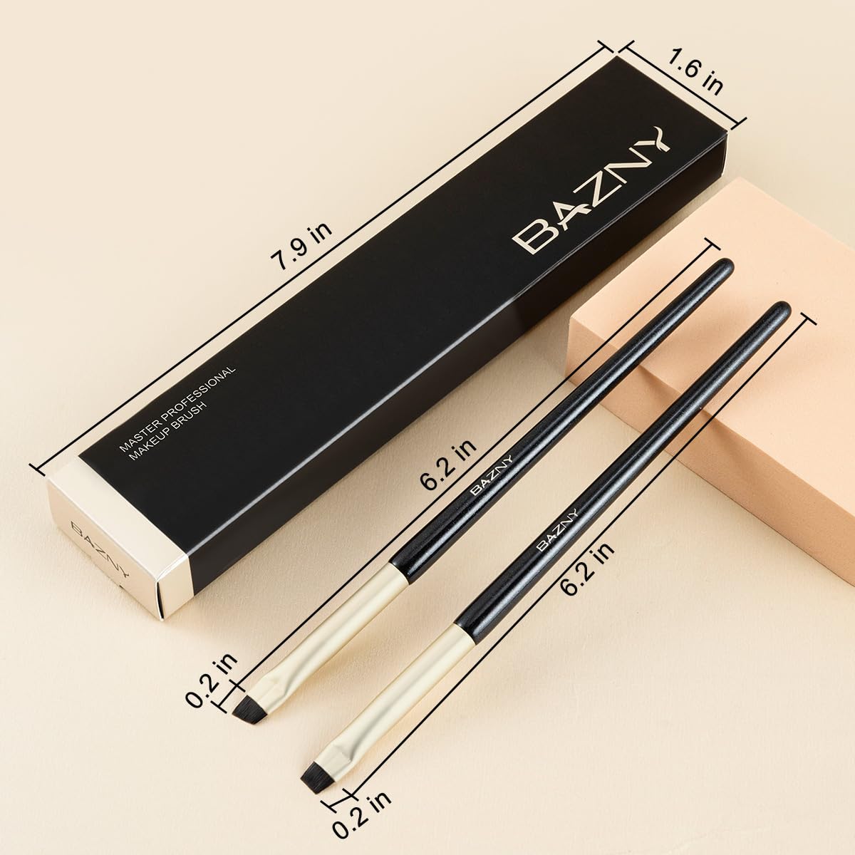 2 Pcs Slanted Angle Precision Eyeliner and Eyebrow Brush Set - Image 6