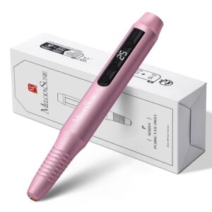 MelodySusie Electric File - Portable Nail Drill for Acrylic Gel Nails, PC180G 25,000RPM Professional Tool with Bits and Sanding Bands
