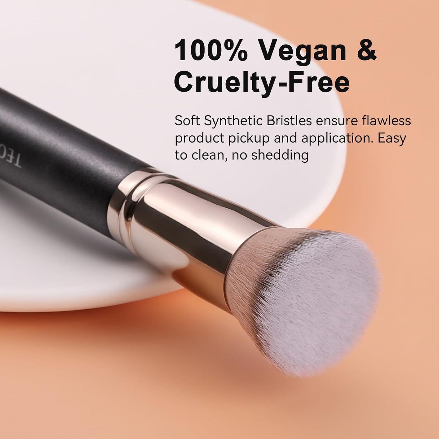 TEOYALL Premium Kabuki Foundation Brush with Ultra-Soft Dense Synthetic Bristles for Liquid and Cream Makeup - Image 2