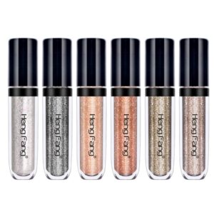 Lucoss Liquid Eyeshadow, 6-Colored Shimmer Metallic Glitter Eyeshadow Set, Waterproof, Long Lasting Effect