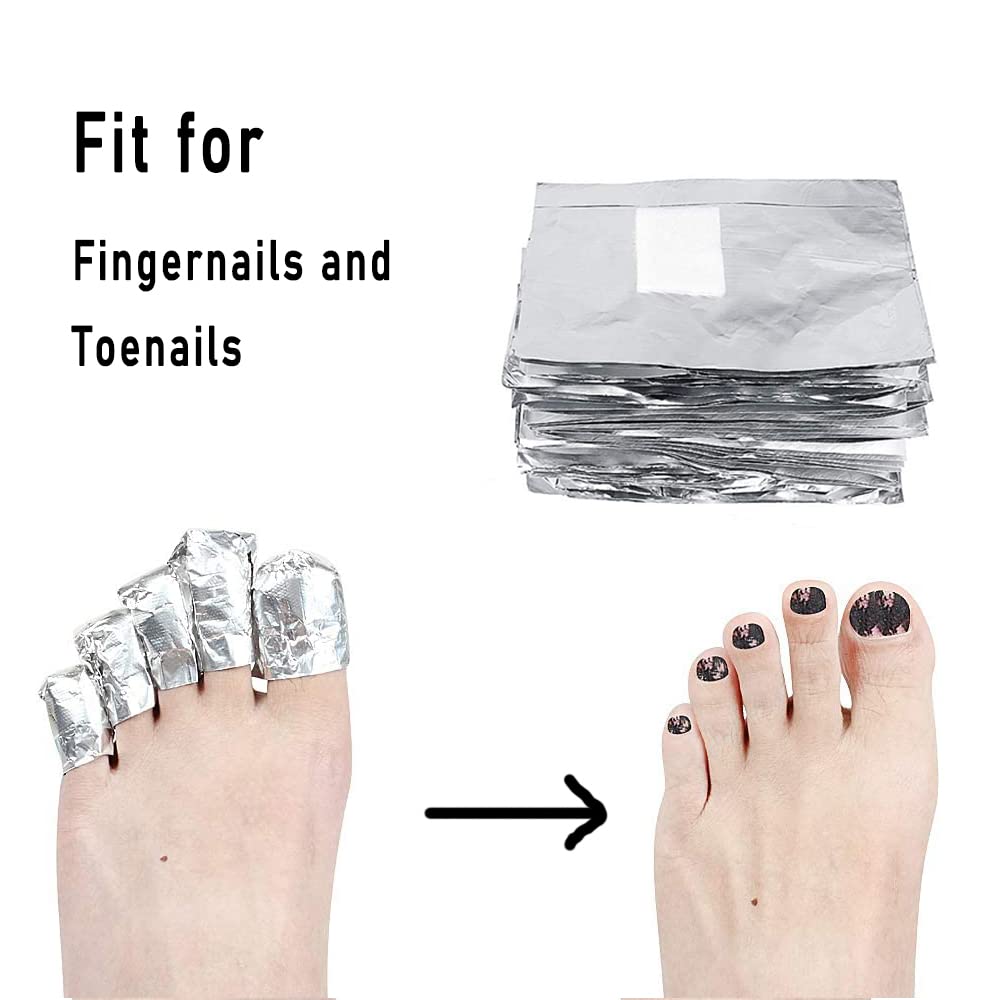 400 Pc Professional Aluminium Nail Polish Remover Foil Wraps with Lint-Free Cotton Pads - Image 3