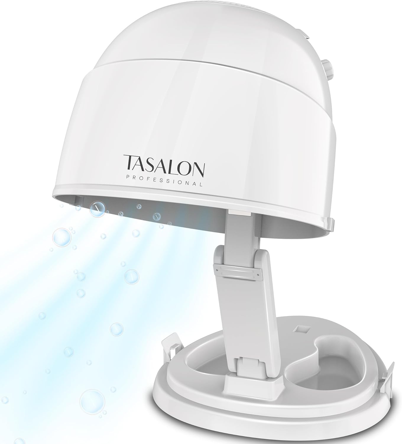 TASALON Ionic Hooded Hair Dryer - 1875W Bonnet, 3 Heating Settings, Sit Under for Home and Salon, Portable With Hood, Height Adjustable - White