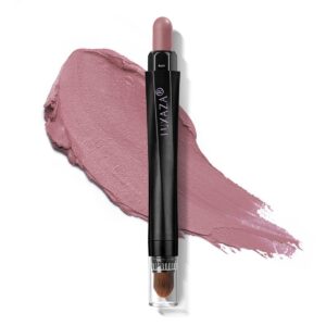 Cream Single Eyeshadow Stick with Blending Brush, Hypoallergenic Eye Shadow Stick Makeup, Pro Waterproof & Long Lasting Eye Brightener Sticks, Eyeshadow Pencil Crayon Matte#83