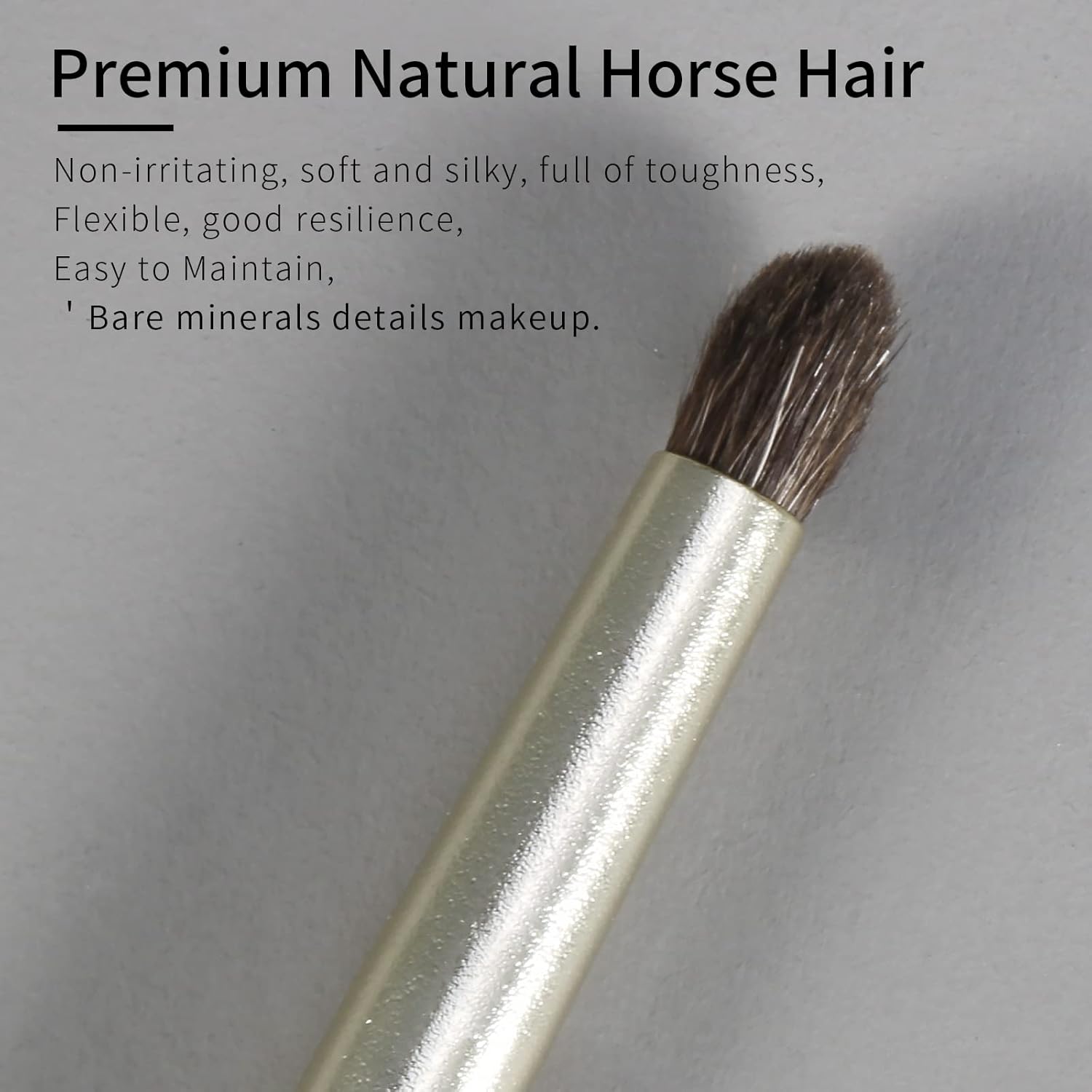 Natural Pony Hair Eye Shadow Brush, ENZO KEN Small Detail Eyeshadow Brush, Detailing Eye Shadow Brush, Mini Eye Smudge Brush, Corner Eyeshadow Brush, Eye Brushes, Eyeshadow Blending Brush. Gold, E204S - Image 3