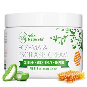 Wild Naturals Eczema & Psoriasis Cream for Dry, Itchy Skin – Eczema Relief for Adults & Kids – Moisturizing Psoriasis Cream with Manuka Honey