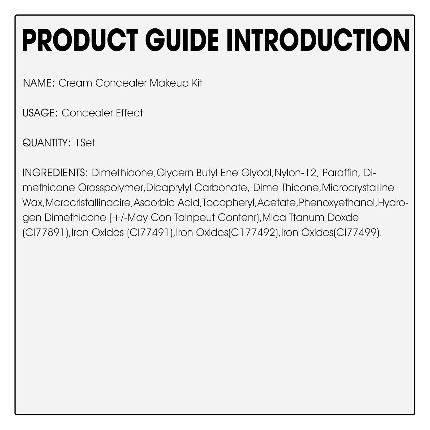 Waterproof Matte Full Coverage Cream Concealer Makeup Kit with Brush 0.35 oz #02 Light Cream - Image 9