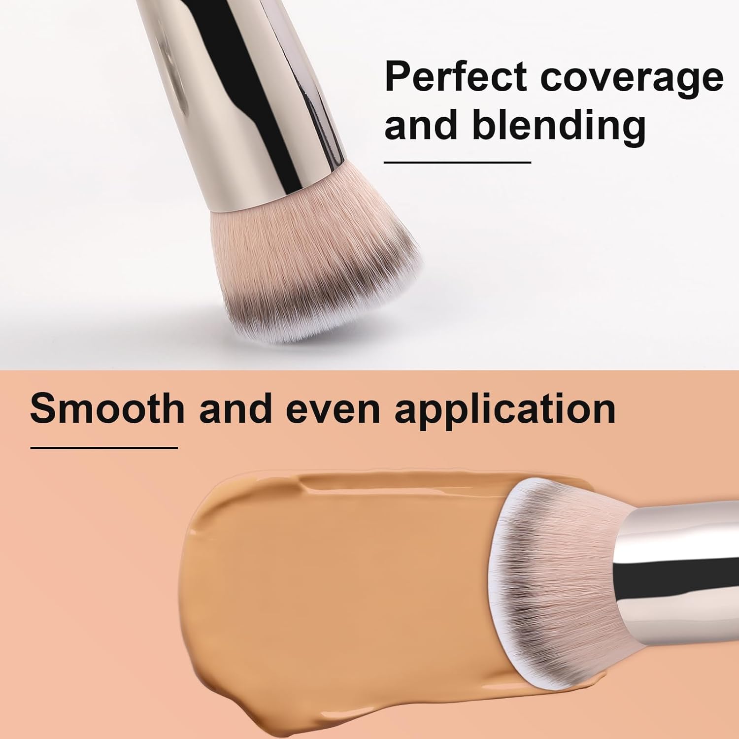 TEOYALL Premium Kabuki Foundation Brush with Ultra-Soft Dense Synthetic Bristles for Liquid and Cream Makeup - Image 4