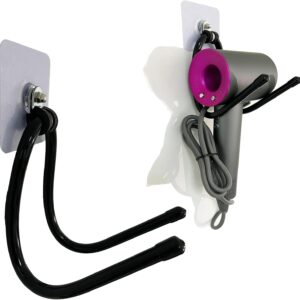 Universal Hair Dryer Holder Wall Mount, Blow Dryer Holder Rack, Hair Tool Organizer for Bathroom & Bedroom Hair Care & Styling Tools Storage and Organizer - Adhesive/Drilling Installation