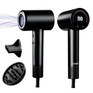 CONFU Hair Dryer, 110000 RPM Fast Drying Blow Dryer with Magnetic Diffuser and Concentrator, Professional Lightweight Ionic Hair Dryer for Women and Men