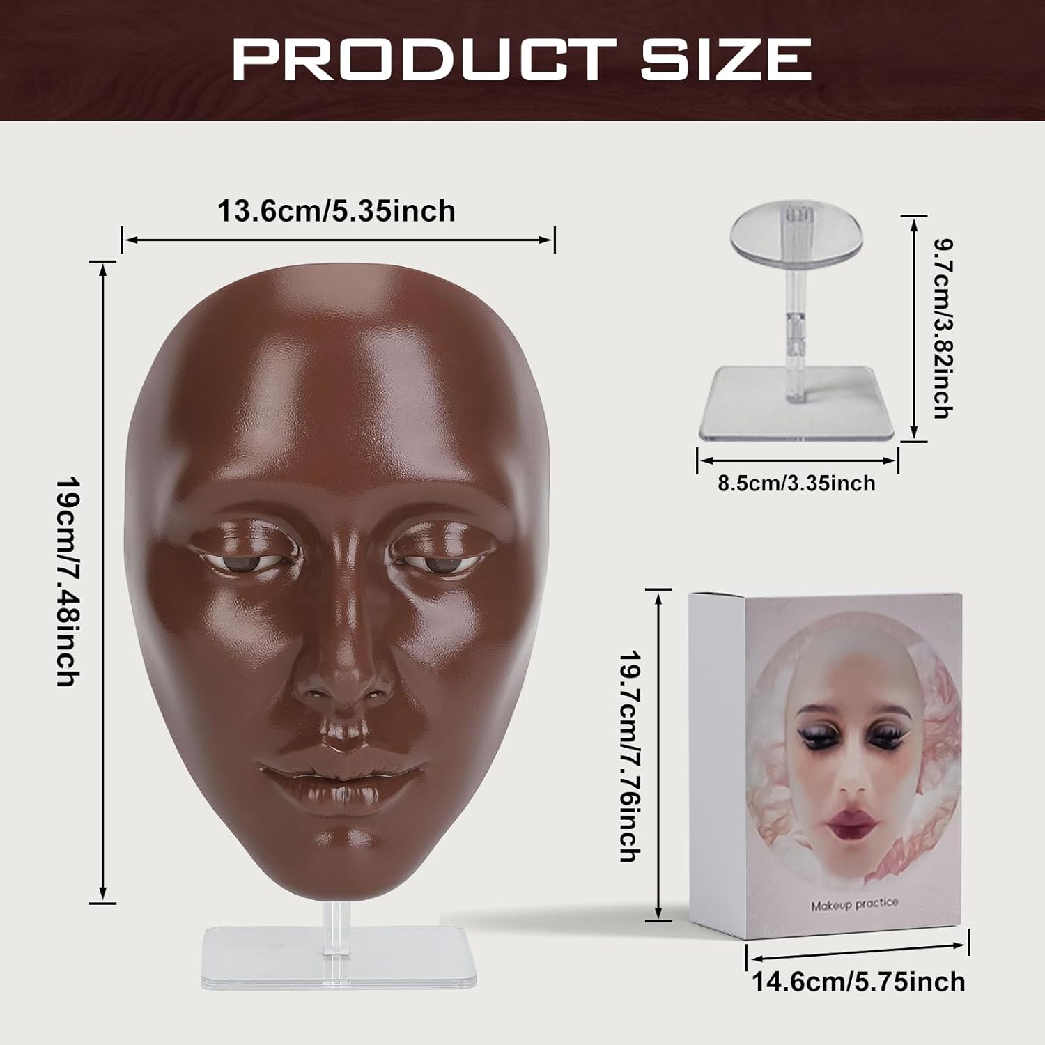 5D Black Silicone Makeup Practice Face Board for Beginners and Professionals - Image 2