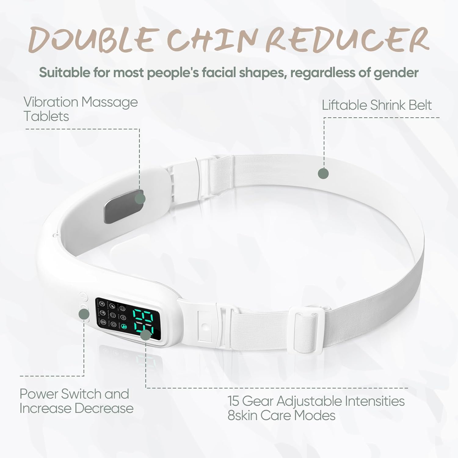 V-Face Electric Double Chin Device with 8 Modes, 15 Intensity Levels for Contouring - Image 4