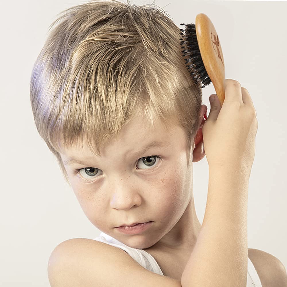 Portable Mini Travel Hair Brush Boar Bristle Smoothing Detangling All Hair Types - Image 4