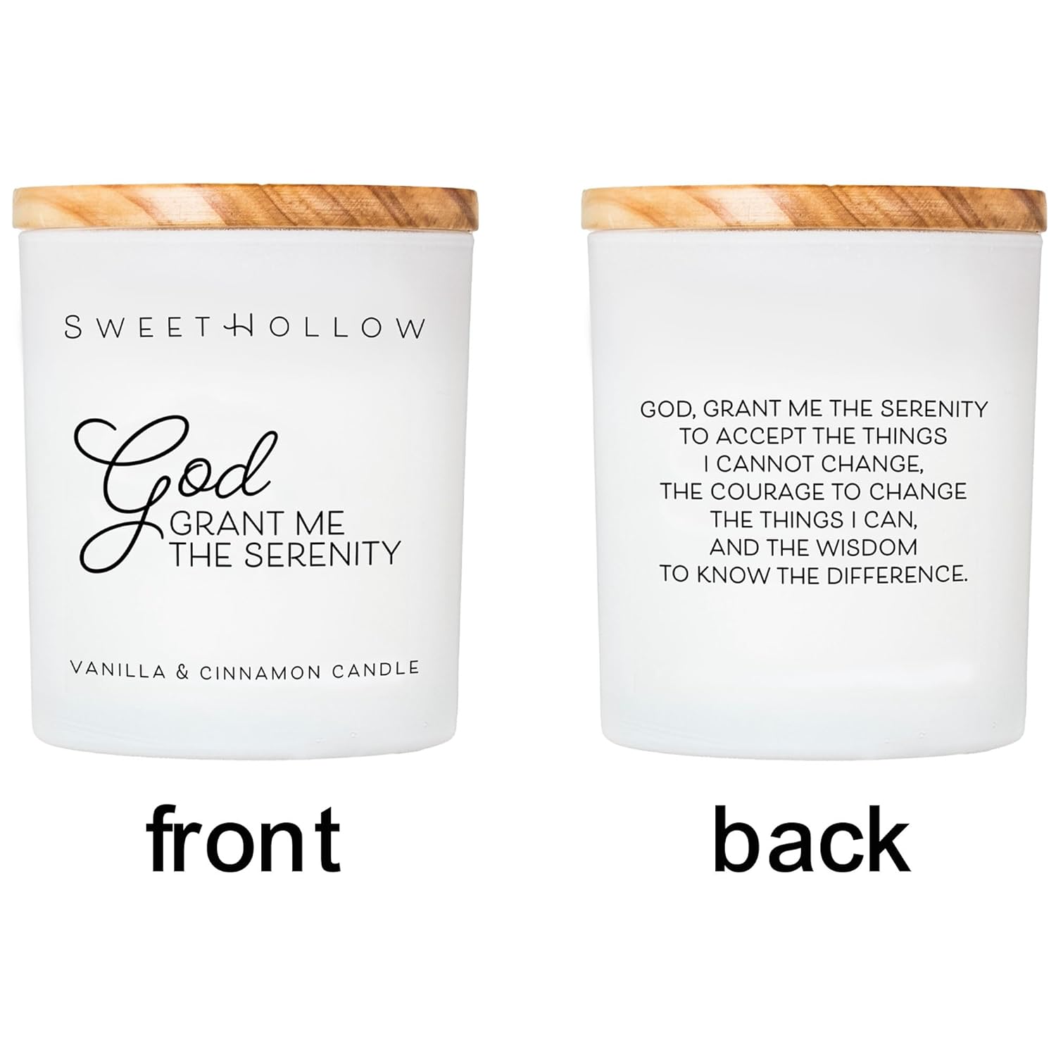 SweetHollow Serenity Prayer Candle Large Coconut Wax Vanilla Cinnamon Scent - Image 3