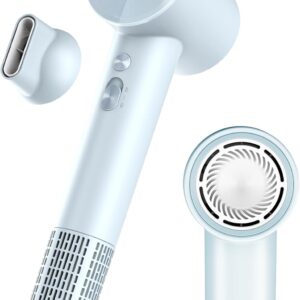 Hair Dryer, Negative Ionic Hair Dryer, High-Speed Blow Dryer with 110, 000 RPM Brushless Motor, Fast Drying Lightweight Travel Hairdryer, Low Noise Home Hair Dryer with Smooth Nozzle