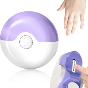 Electric Nail Clipper, Upgrades 2 in 1 Electric Polishing Automatic Nail Clippers Electric Nail File for Seniors Adults Kids, Baby Nail Trimmer Electric Toenail Automatic Nail Clippers(Purple)