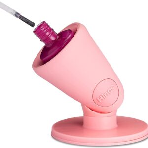 tweexy Hinge Untippable Nail Polish Bottle Holder | Anti-Spill Nail Polish Holder Stand, Tilted, IntelliStick Airlock Suction | Fingernail Painting, Nail Art Tools | Nail Polish Accessories (Blush)