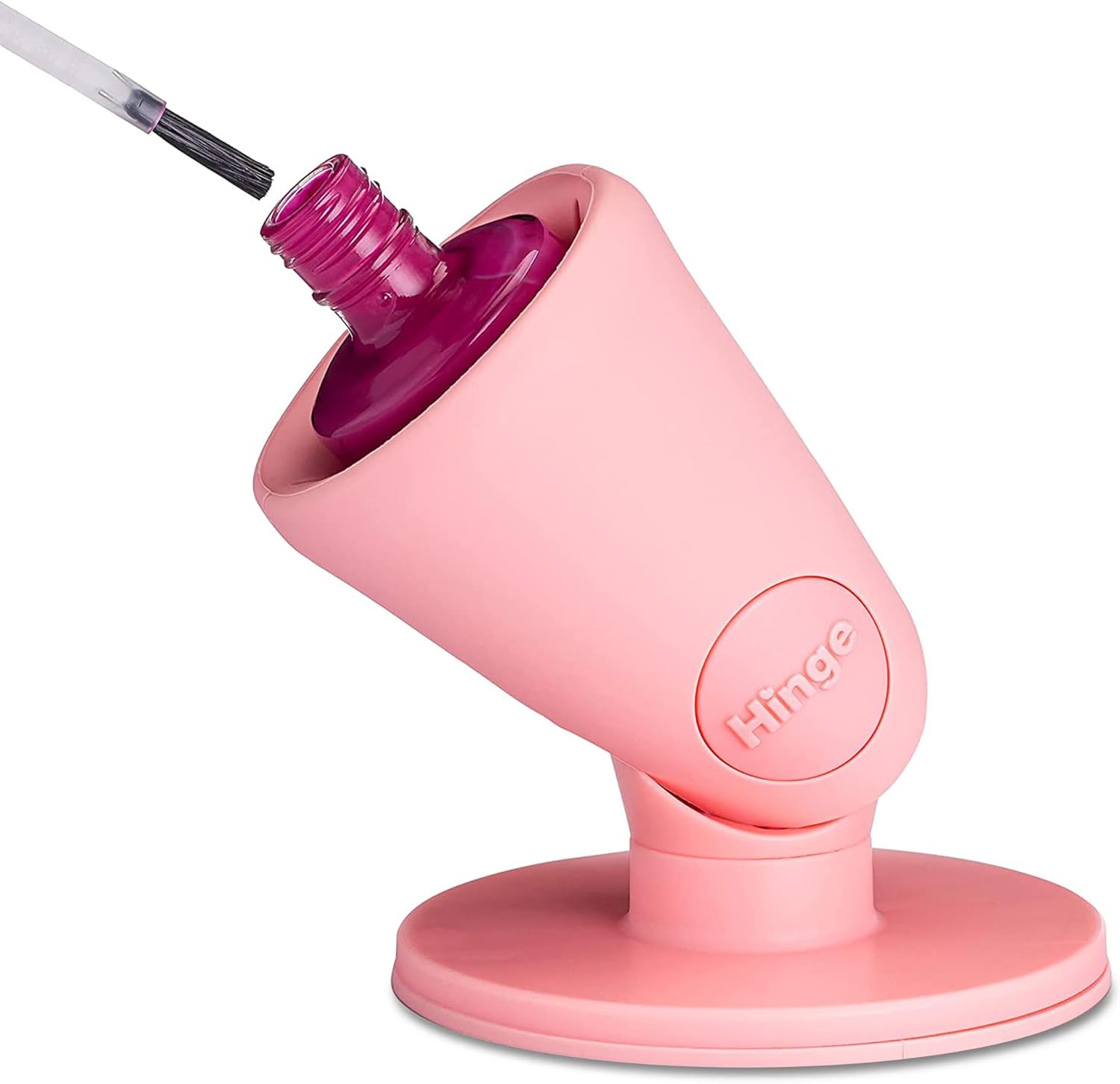 tweexy Hinge Untippable Nail Polish Bottle Holder | Anti-Spill Nail Polish Holder Stand, Tilted, IntelliStick Airlock Suction | Fingernail Painting, Nail Art Tools | Nail Polish Accessories (Blush)