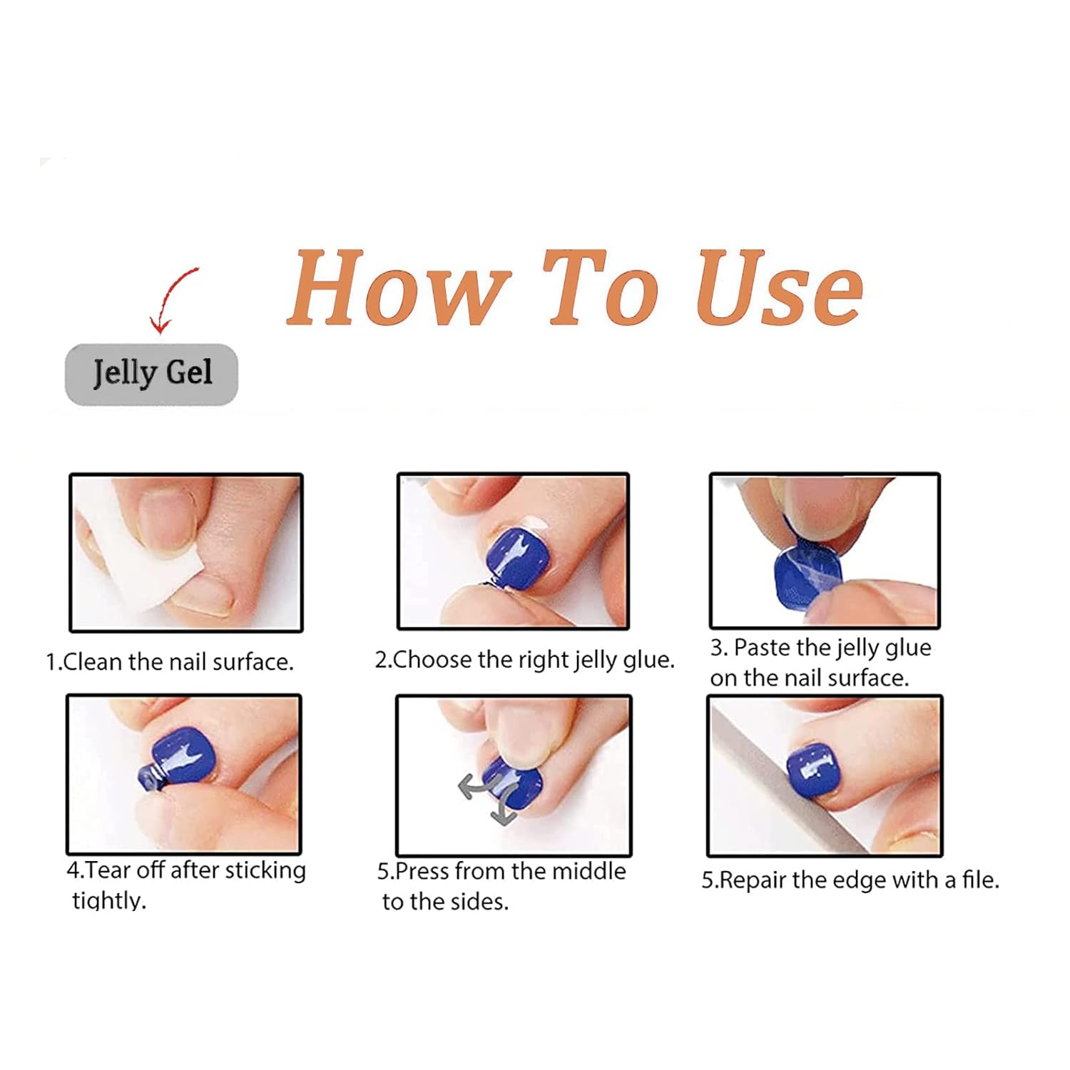 24 Pc Gold Glossy Chrome Press-On Toenails Short Square Acrylic Full Cover with Aurora Powder Designs - Image 6