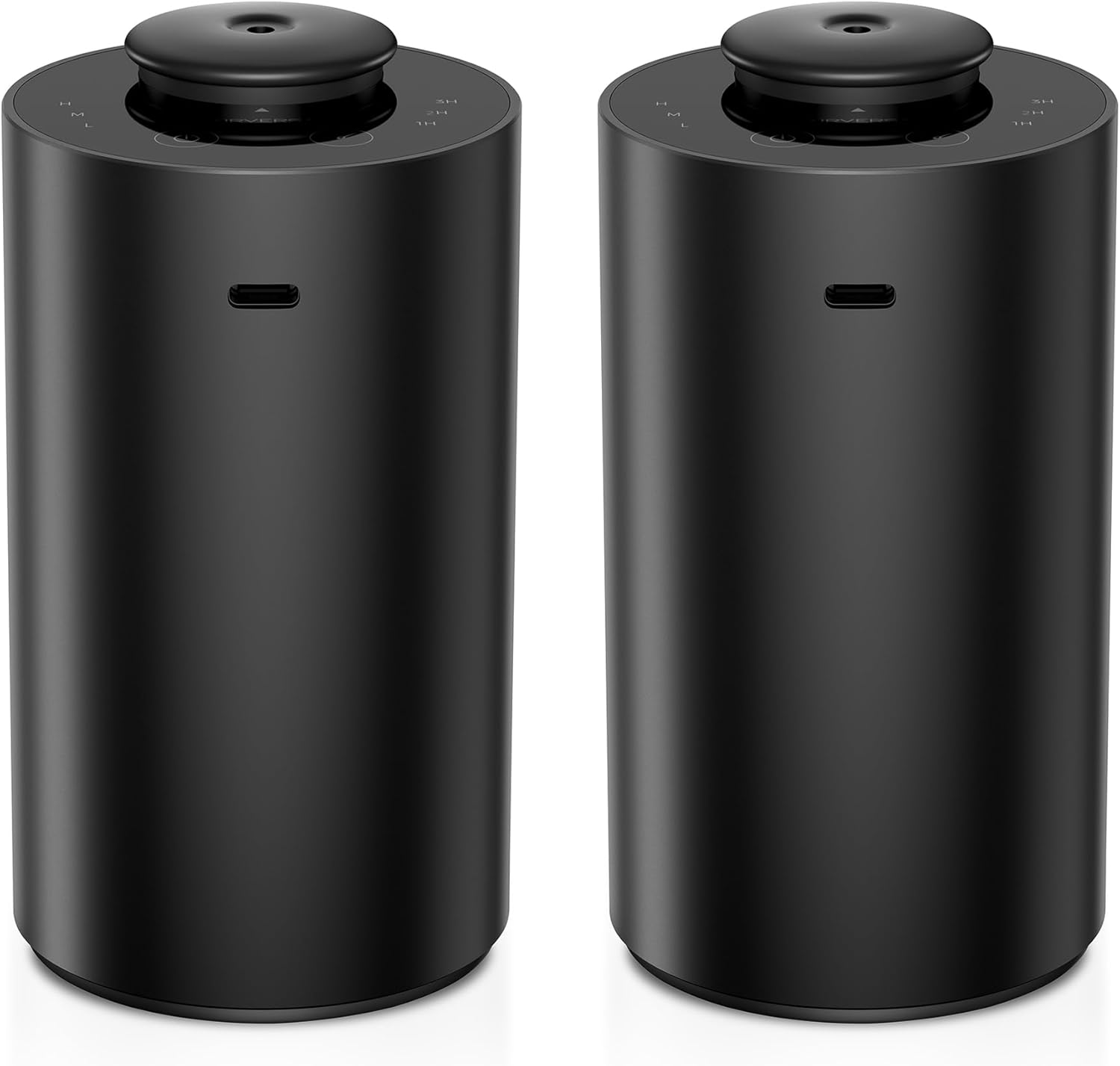 Waterless Essential Oil Diffuser for Home Aromatherapy Scent Diffusers with 3 Countdown Timer Settings or Timer-Off, 3 Mist Levels for Car Room Studio Office, ANX Premium Metal Black 2 Pack