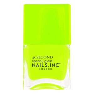 Nails Inc 45 Second Speedy Gloss, Daisy, Green, Neon, Glossy, No Chip, Long Lasting, Quick Dry, Air Dry, Professional Manicures & Pedicures, Fingernails & Toenails, Vegan Nail Polish, 0.47 Fl Oz