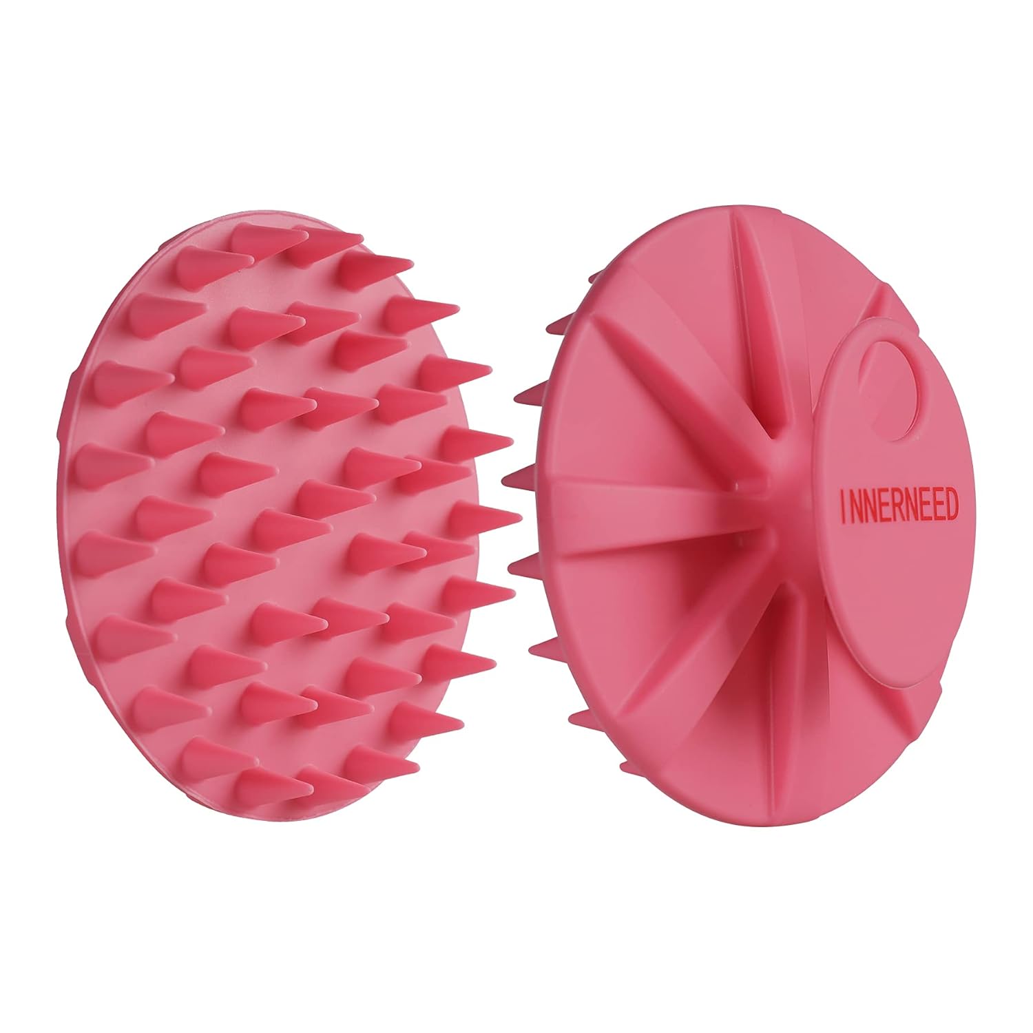 INNERNEED Pink Scalp Massager Shampoo Brush Soft Silicone Bristles All Hair Types - Image 7