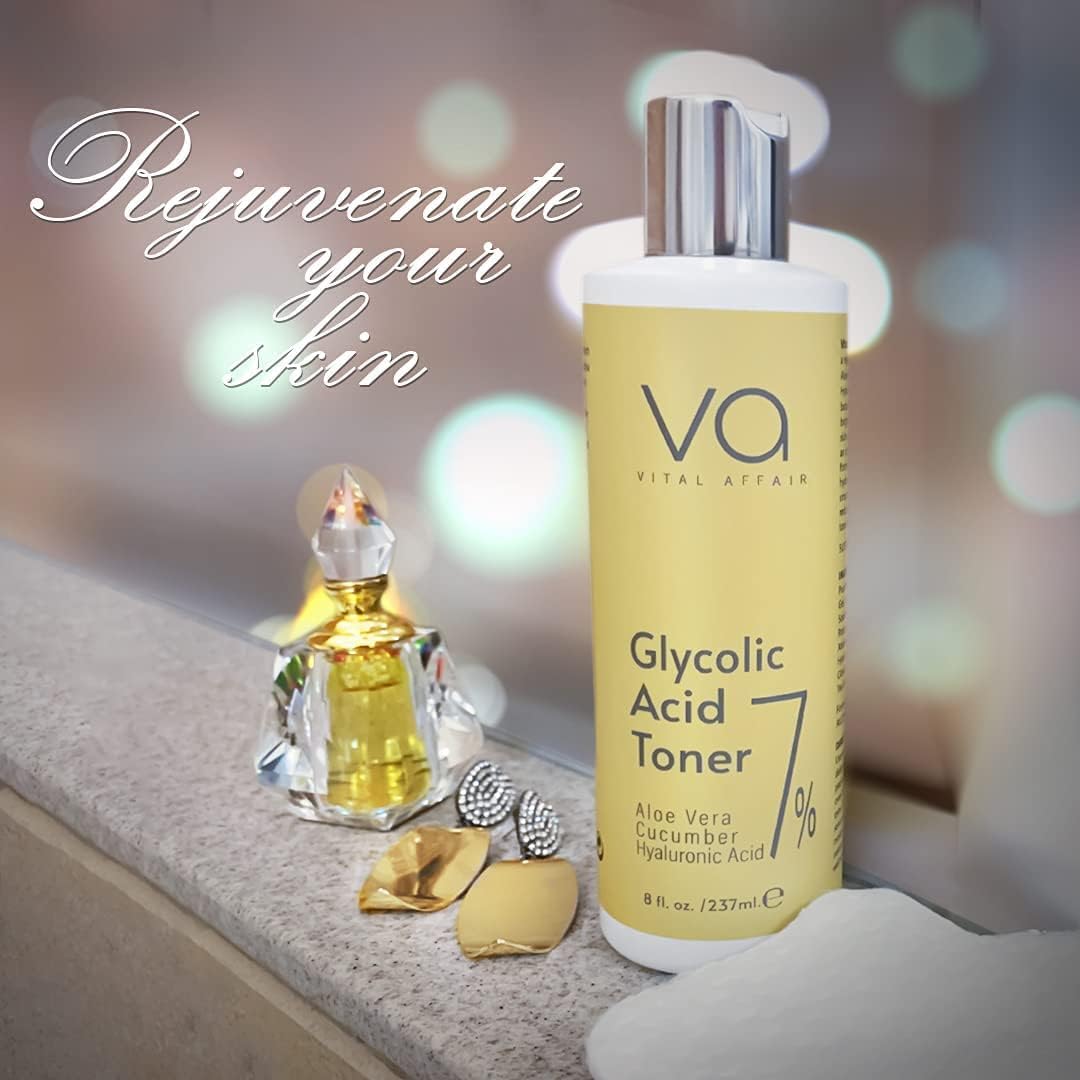 Glycolic Acid Face Toner 8 oz - Anti Aging Pore Minimizer Alcohol Free Formula - Image 7