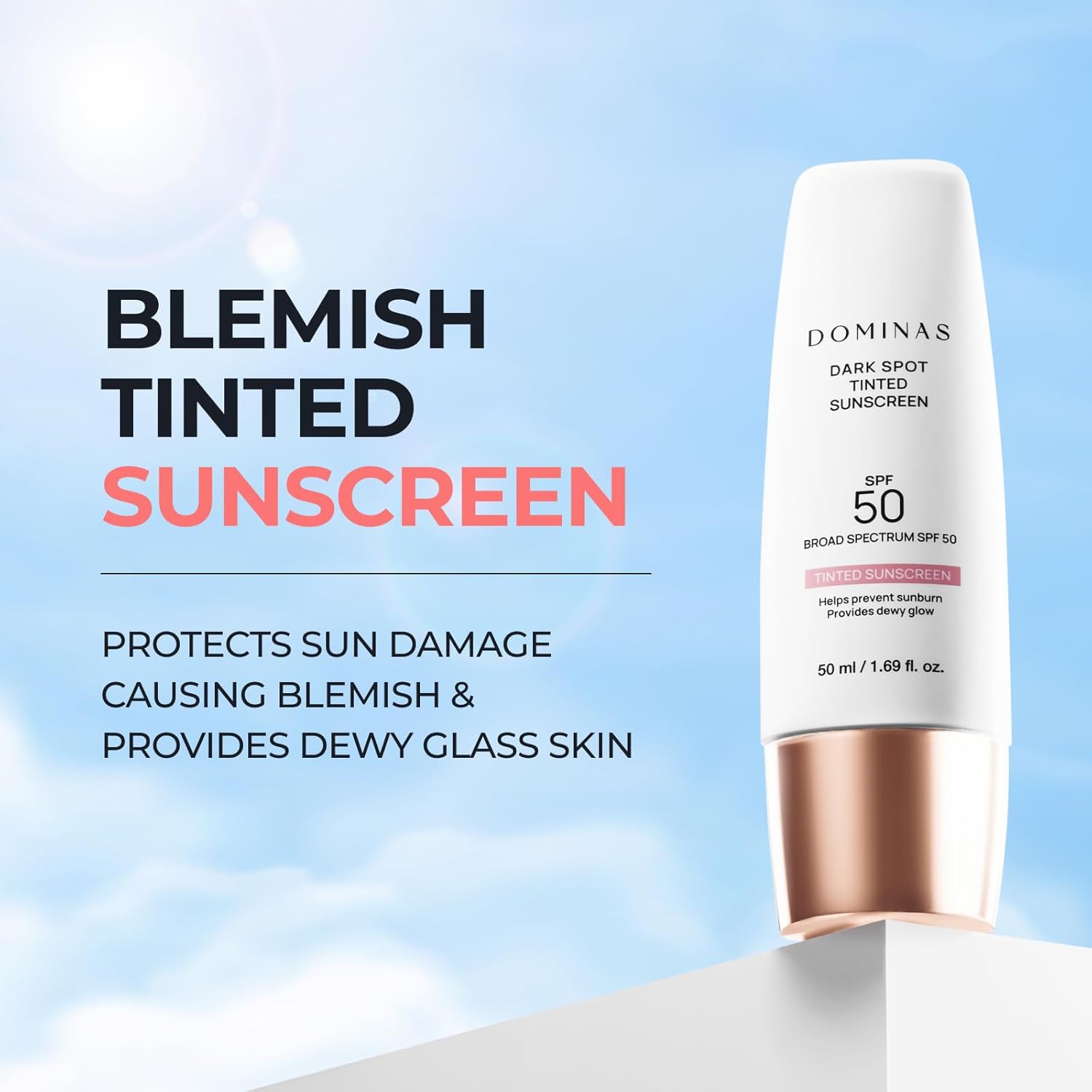 Dominas SPF 50 Tinted Sunscreen Moisturizer 1.7fl oz for Tone Correction and UV Defense - Image 2