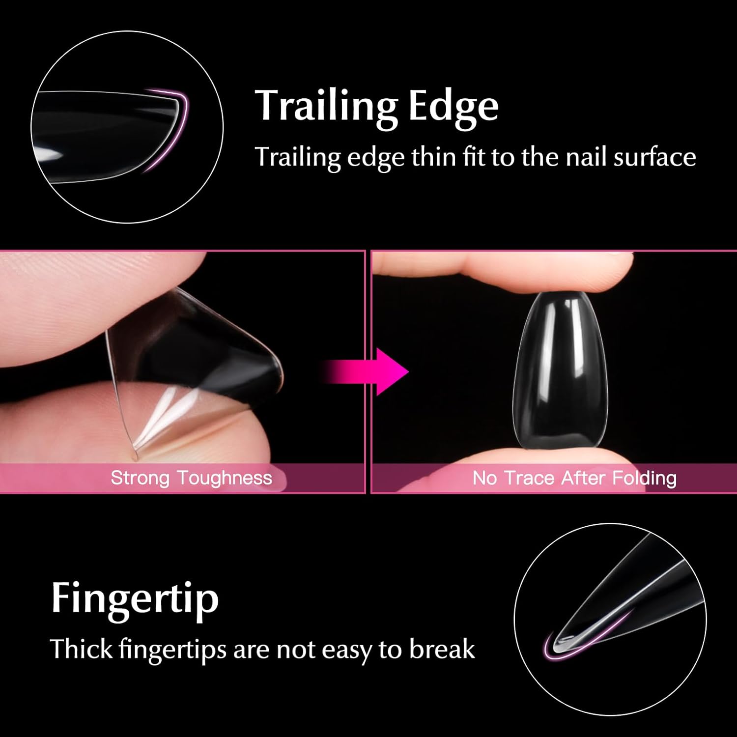 Krofaue 240 Pcs Clear Soft Gel Short Almond Nail Tips for DIY Art - Image 4