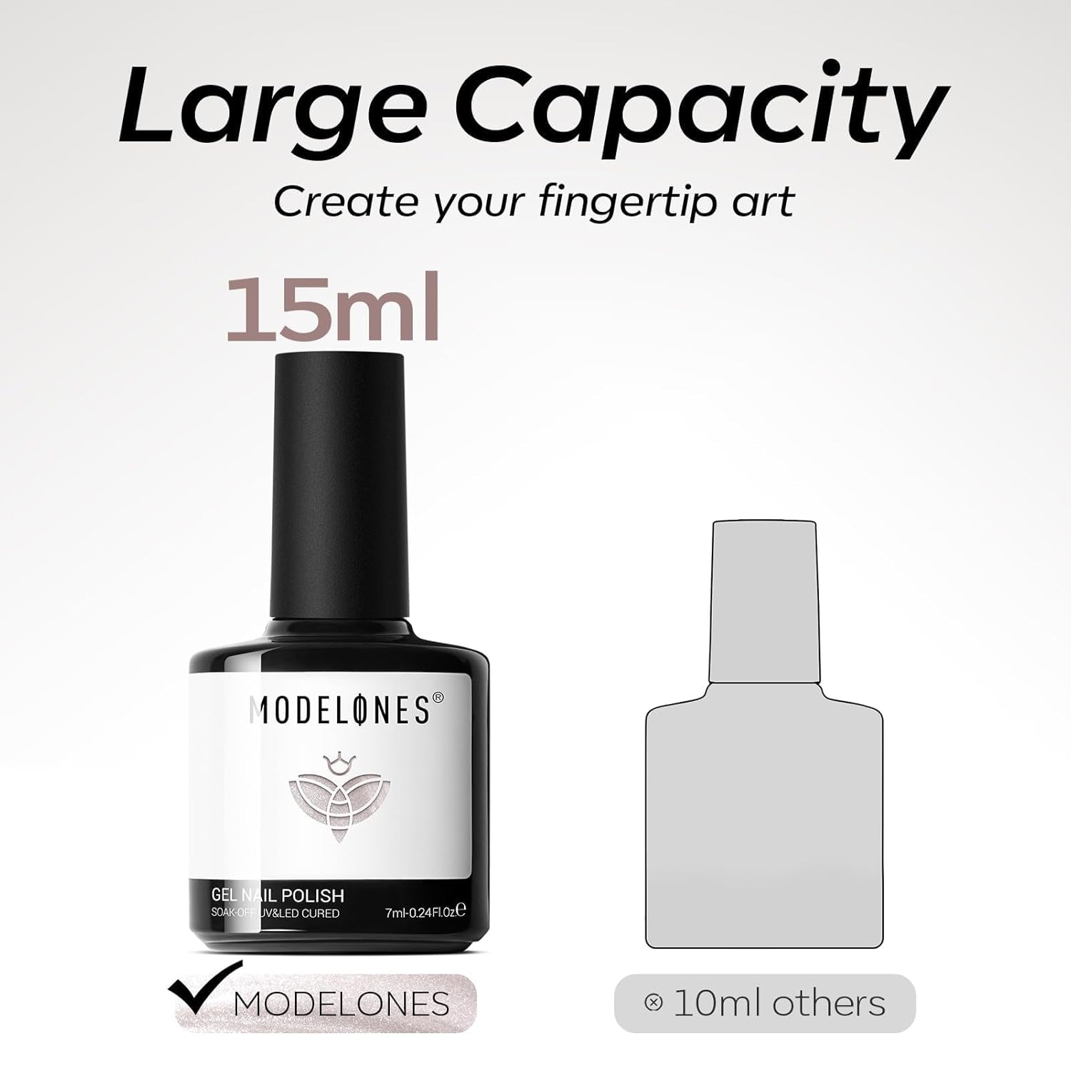 Modelones 15 ML Silver Nude Glitter Holographic Cat Eye Gel Nail Polish - Image 8