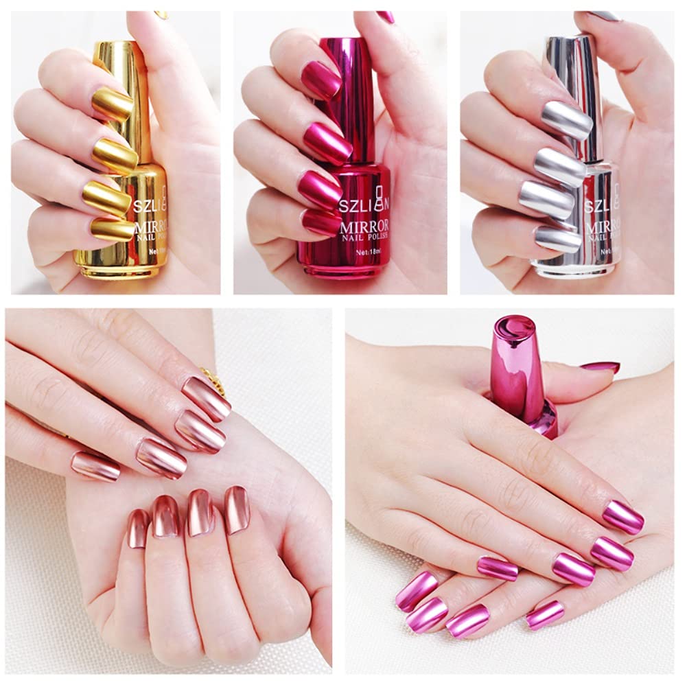 Matte Metallic 18ml Pearl Gold Nail Polish Varnish Durable Manicure Tool - Image 3