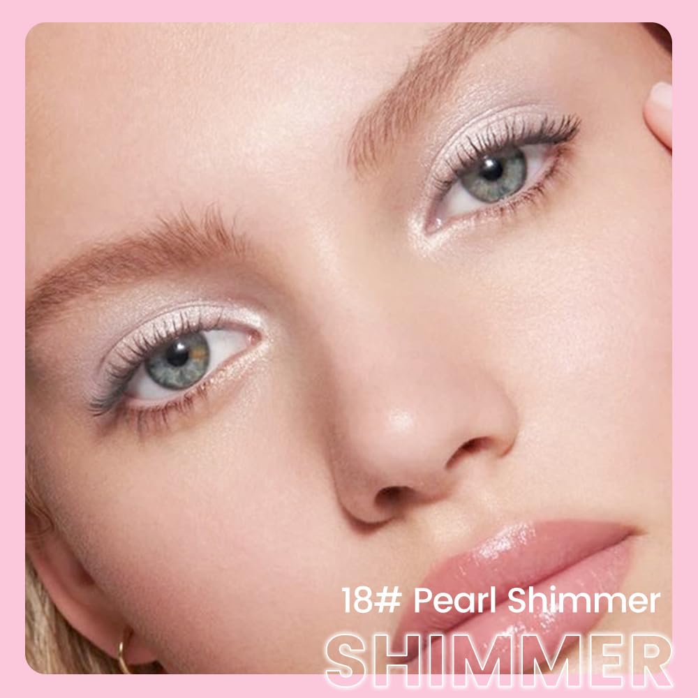 EVPCT Pearl Nude Pink Shimmer Cream Eye Shadow Stick Waterproof Double Ended 1 Piece - Image 2