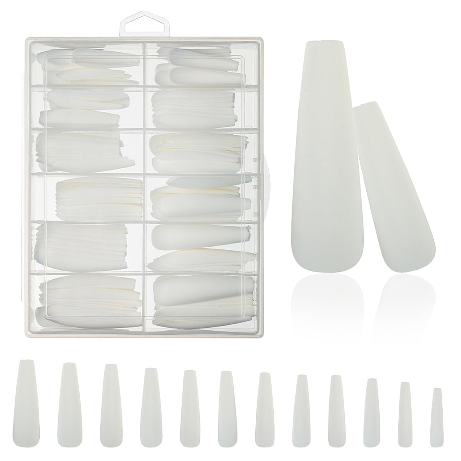 AddFavor XXL Extra Long Matte Press on Coffin Nails Full Cover Acrylic 120pcs in 12 Sizes - Image 2