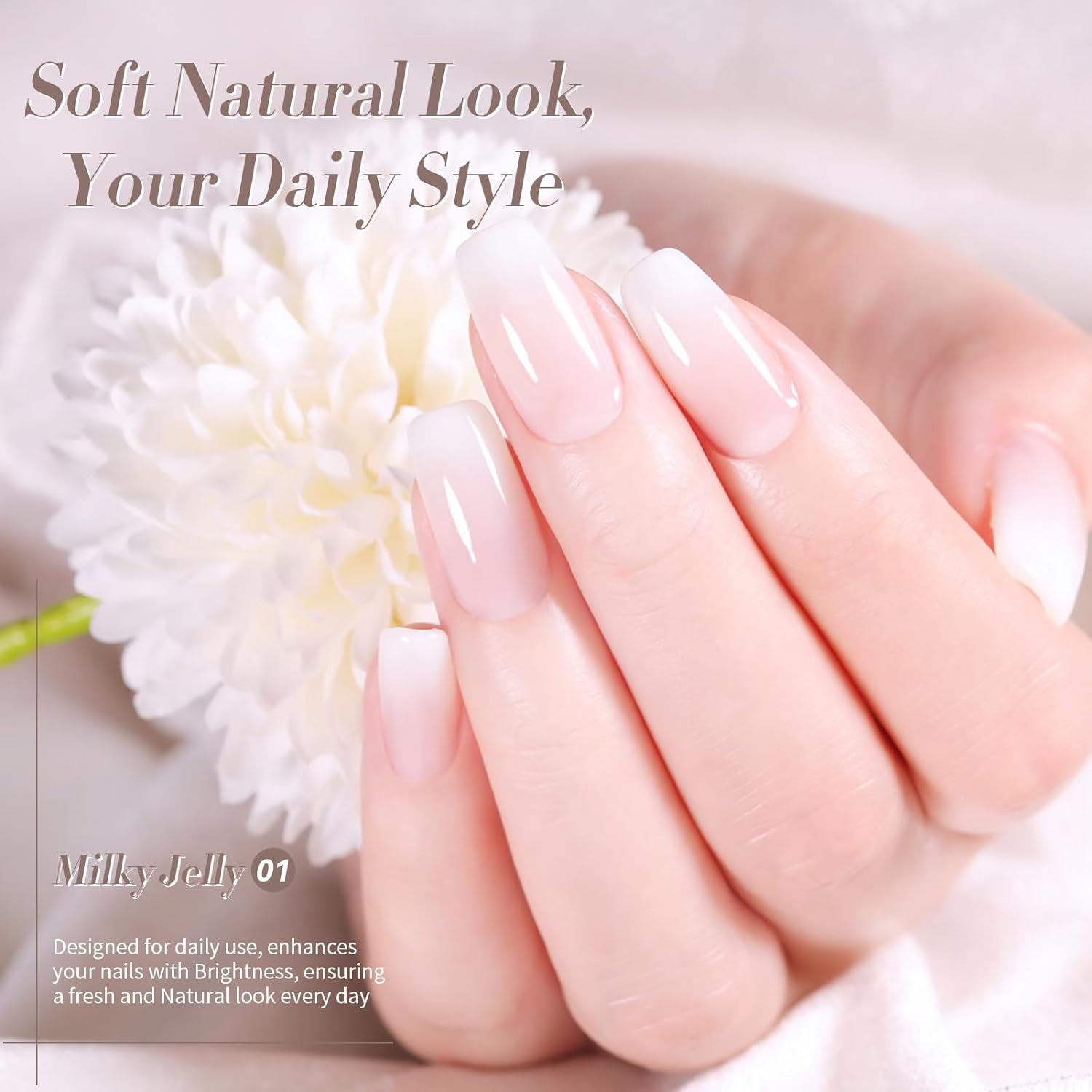 Born Pretty Milky White Sheer Gel Nail Polish 15ml Hema-Free Translucent Nail Art - Image 4