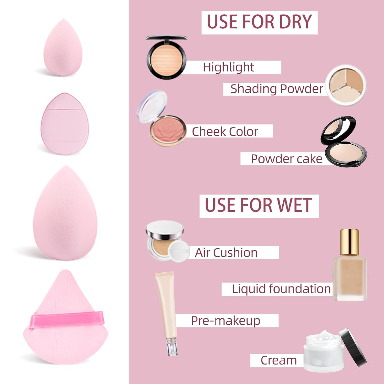 MAANGE 27 Pcs Pink Synthetic Makeup Brush Set for Foundation, Eye Shadow, and Blending - Image 4