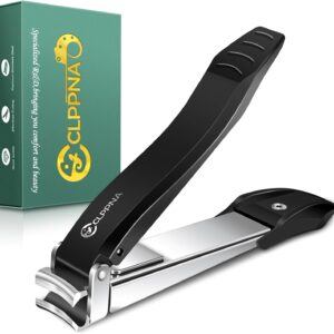 Nail Clippers for Men with Catcher, CLPPNA Heavy Duty Finger Nail Clippers Adult, Stainless Steel Nail Cutter, Fingernail & Toenail Clippers Ideal Gift for Men & Grooming Gifts