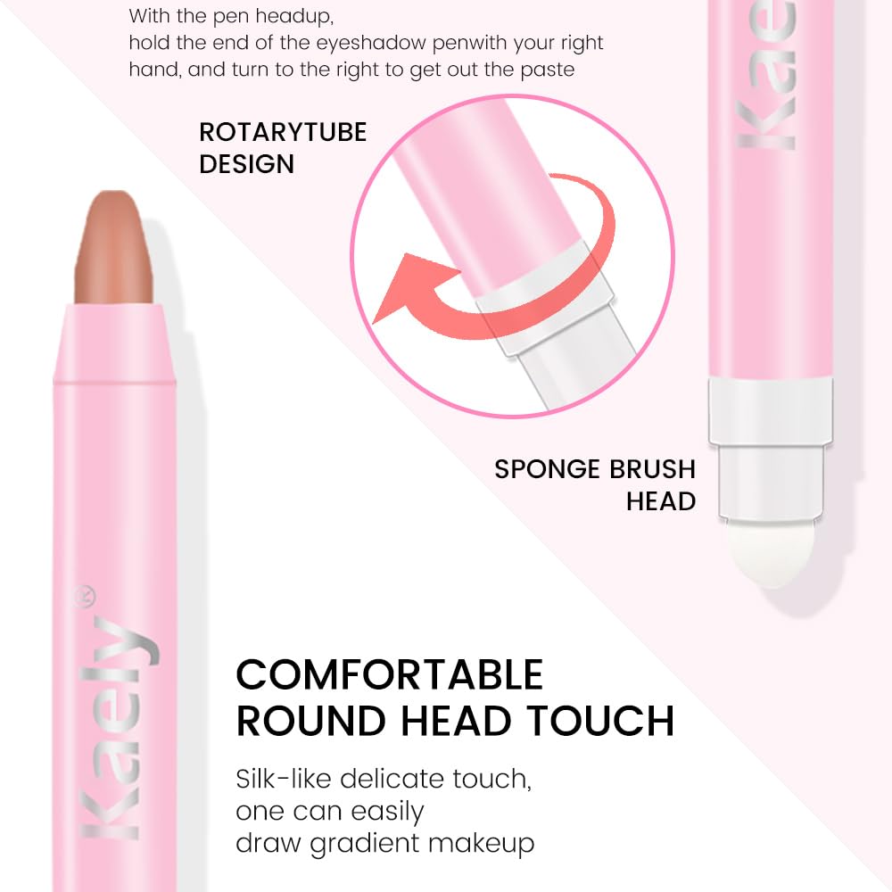 Nude Brown Matte 2-in-1 Waterproof Cream Eyeshadow Highlighter Stick for Women - Image 3