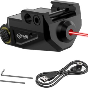 Updated Aluminum USB Rechargeable Red/Green/Blue Laser Sight for Pistol, Low Profile Picatinny Laser Compatible with 21MM Rail, Fits Glock Taurus g2c g3c Ruger Springfield H&K S&W, IPX6 Waterproof
