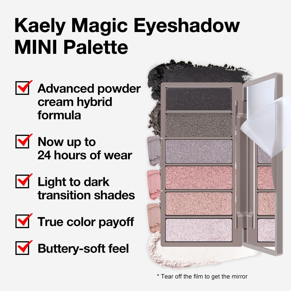 6-Color Mini Travel Eyeshadow Palette, High Pigment Shades with Mirror, Ideal for Older Women - Image 5