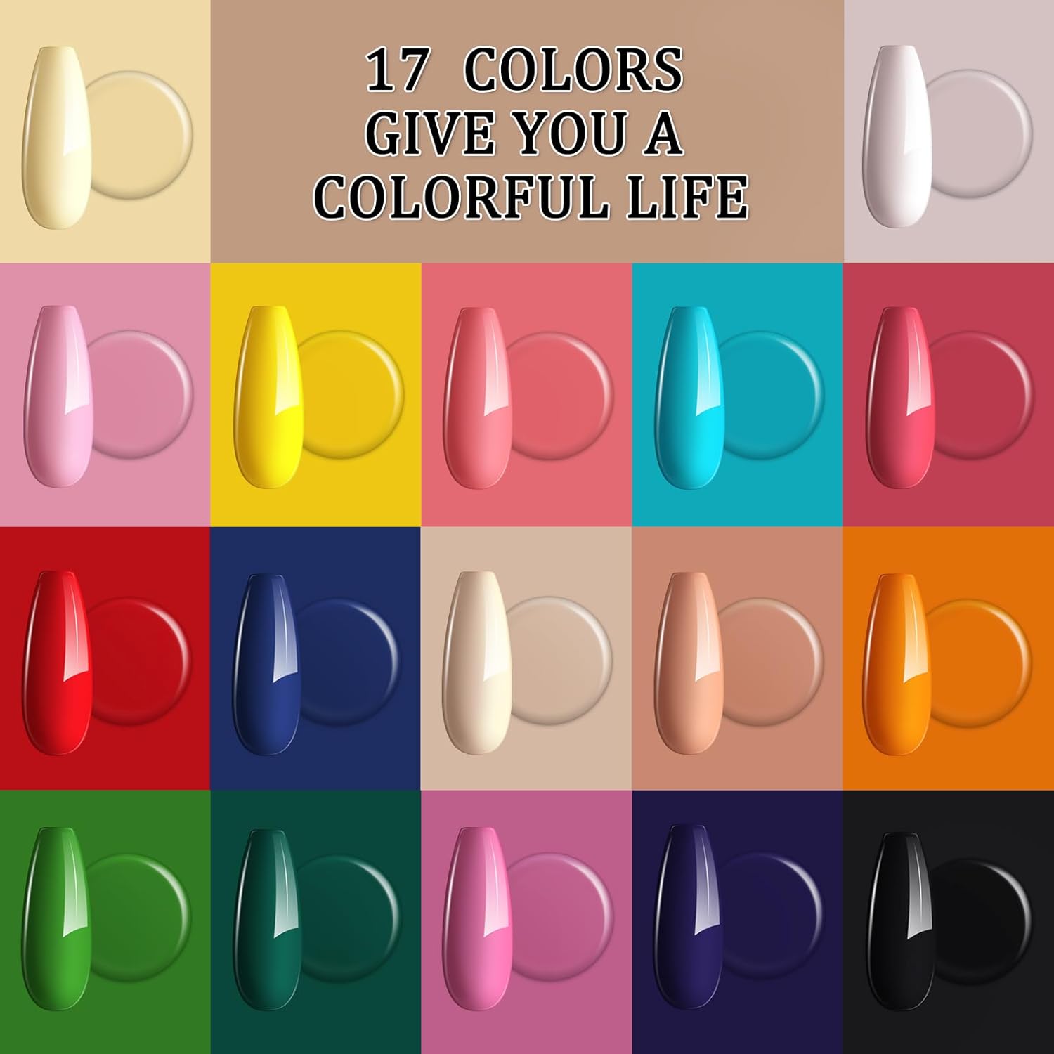 Artdone 20 Piece Gel Nail Polish Kit with Glossy Matte Top Base Coat - Image 2