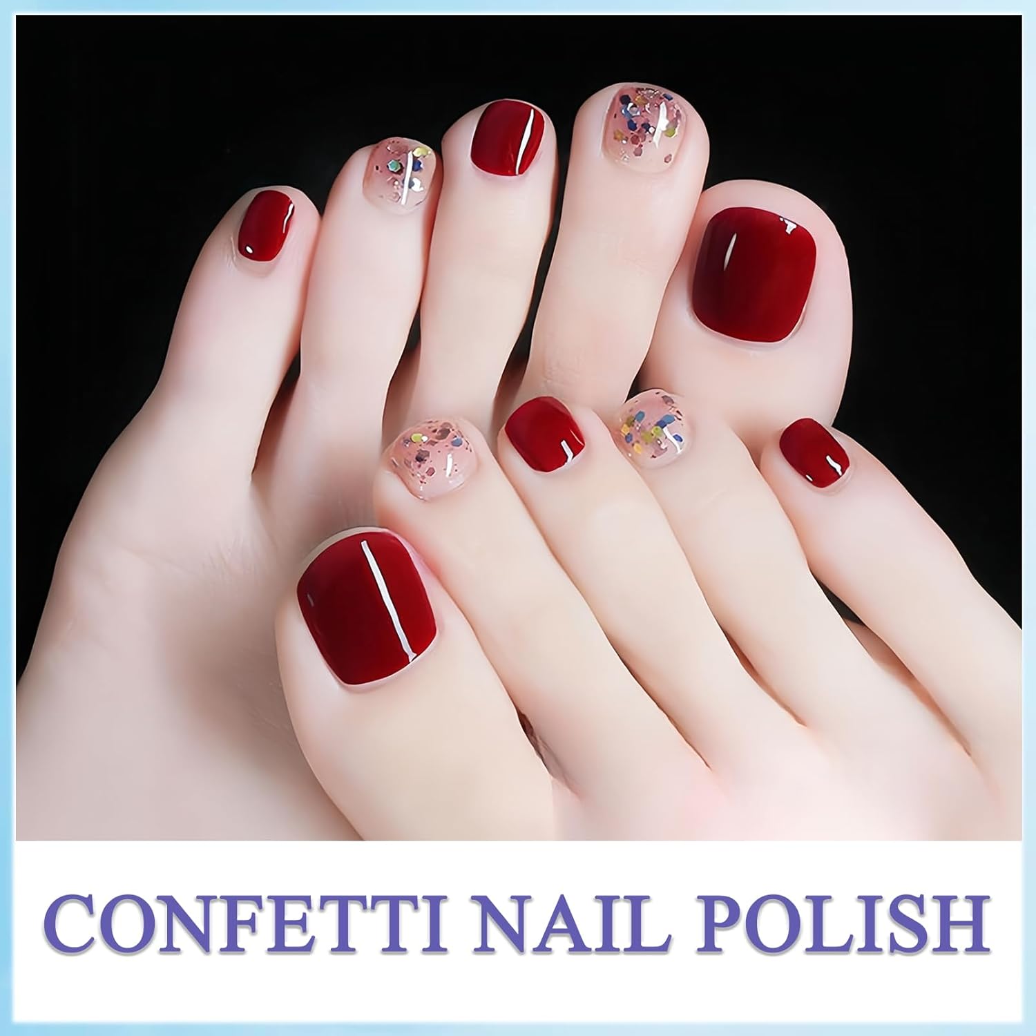 Confetti Nail Polish 15ML Air Dry Rainbow Glitter Clear Reflective Gel for Women Girls - Image 3