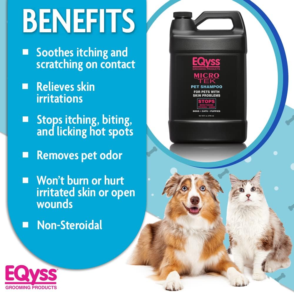 EQyss Micro-Tek Soothing & Itch-Stopping Pet Shampoo for Cats and Dogs 128 oz - Image 3