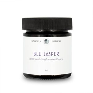 Blue Jasper Face and Body Moisturizer for Women with SPF | Natural Facial Moisturizing Lotion with Aloe Vera & Jojoba | Hydrating Face Cream with SPF for Nourished Skin | 2oz