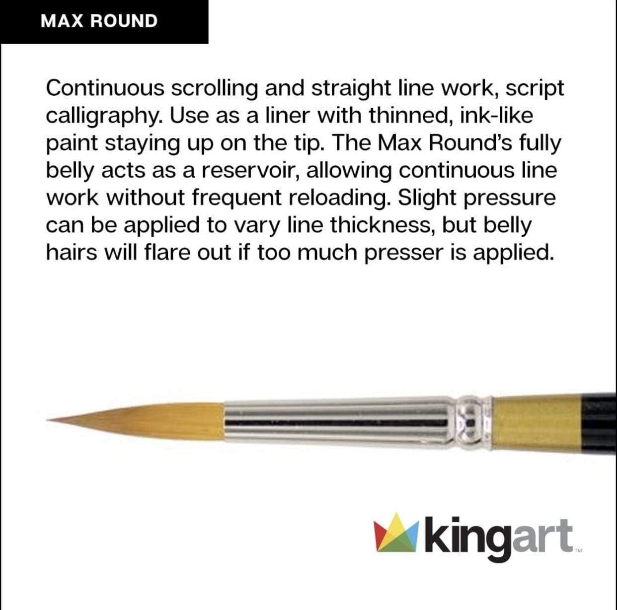 KINGART B-028 11 Piece Artist Brush Set, Ultra Round, Synthetic Taklon Hair, Short Handle, Sizes 0-20 - Image 7