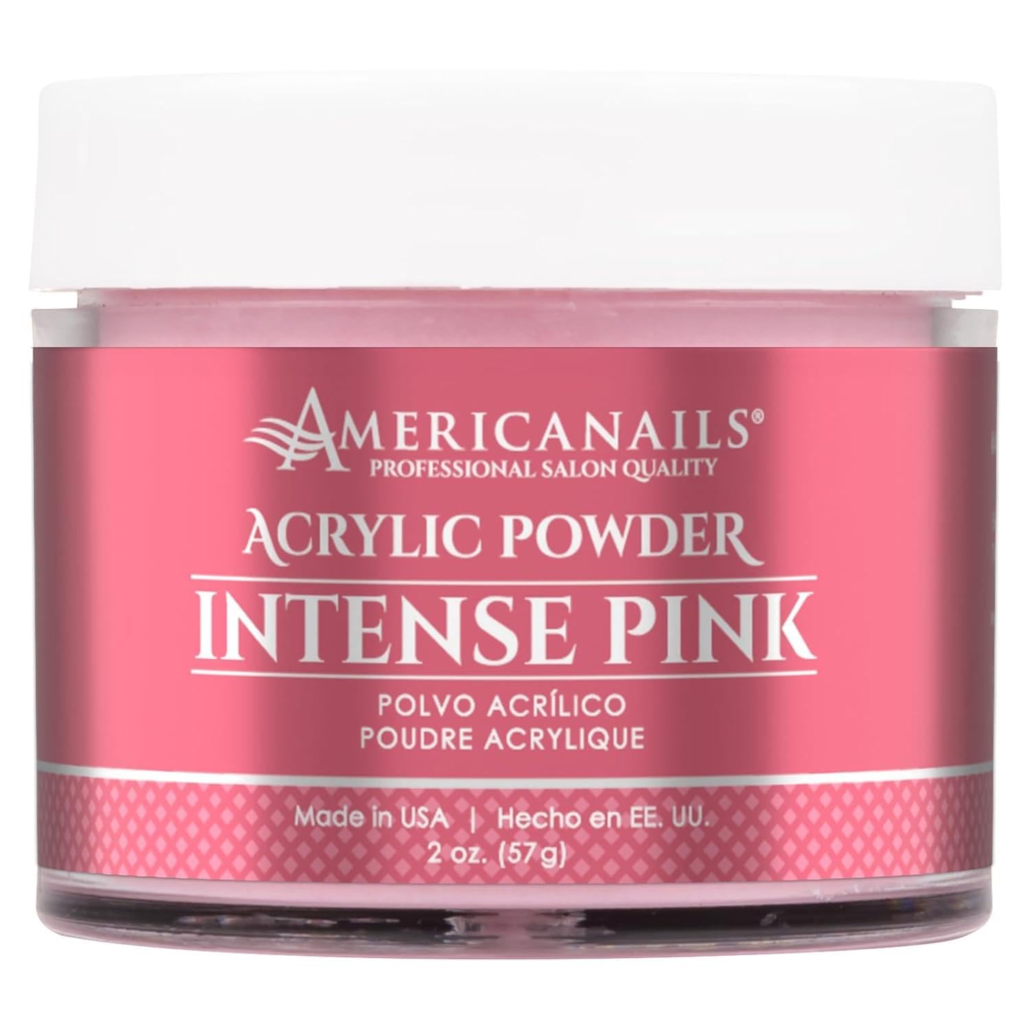 Americanails Professional Acrylic Nail Powder - Self-Leveling - Pair with Monomer - Perfect for Acrylic Nails - Intense Pink 2oz