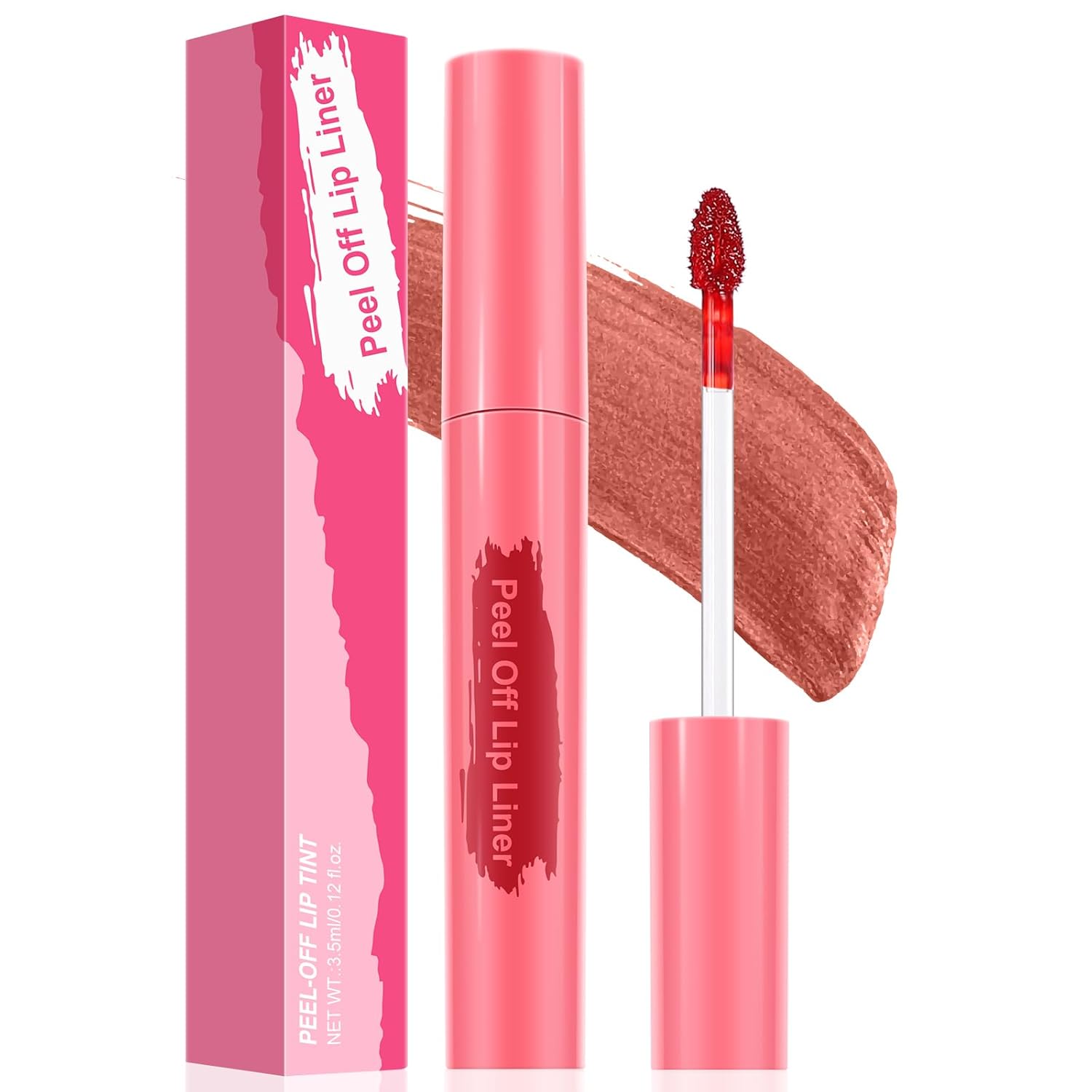 Lip Stain Peel Off - Long Wear Tattoo Lip Liner, Waterproof & Transfer-proof Peel Off Lip Stain with Matte Finish, Lip Tint For All Skin Types (Coral Red, 1 Count(Pack of 1))