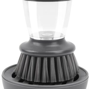 Palm Dish Brush with Soap Draining Tray Dispenser Kitchen Scrub Brush for Kitchen Dishes Pots Pans Sink Cleaning