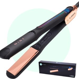 Professional Series MIRA Titanium Flat Iron Hair Straightener for Thick & Fine Hair | Powerful Single-Pass Straightening | Straightener & Curling Iron in One | 1 1/4 Inch Wide Flat Iron by MINT