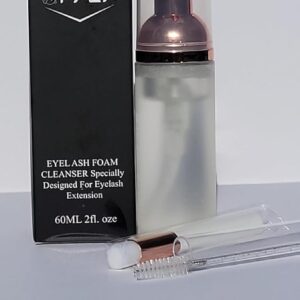 Eyelash Foam Cleanser. Specially designed for eyelash extensions. Includes foaming cleanser, soft cleansing brush and mascara wand.