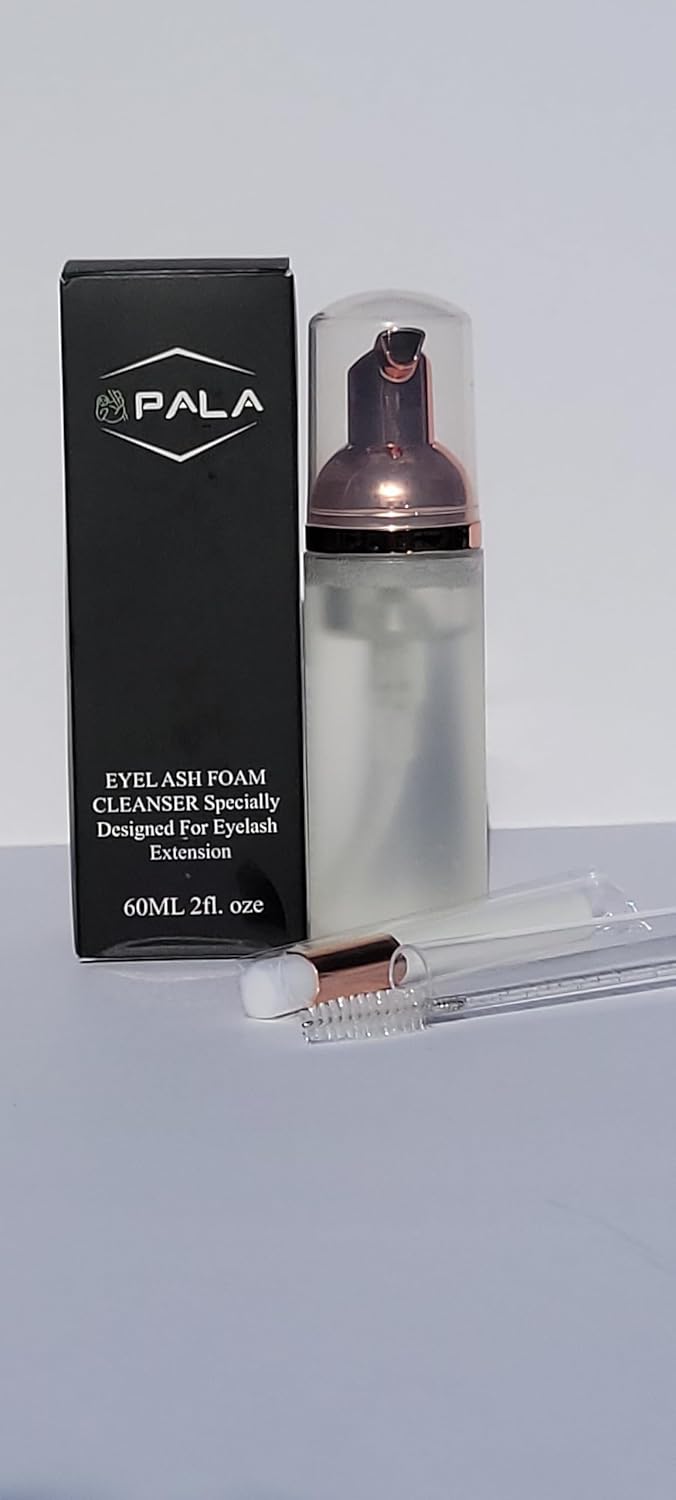 Eyelash Foam Cleanser. Specially designed for eyelash extensions. Includes foaming cleanser, soft cleansing brush and mascara wand.